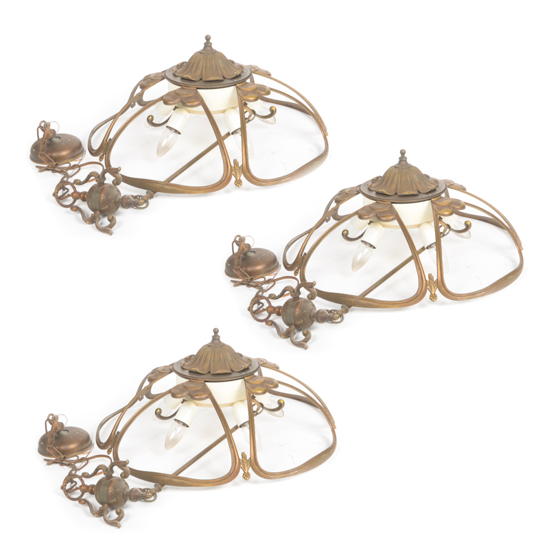 Three Brass Chandeliers