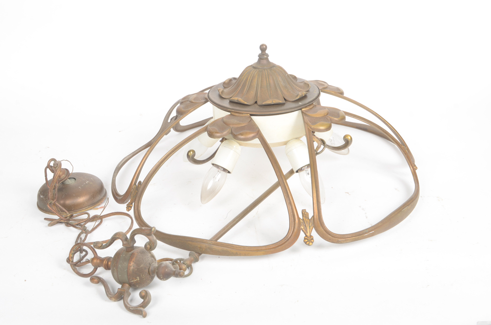 Pair of Brass Chandeliers