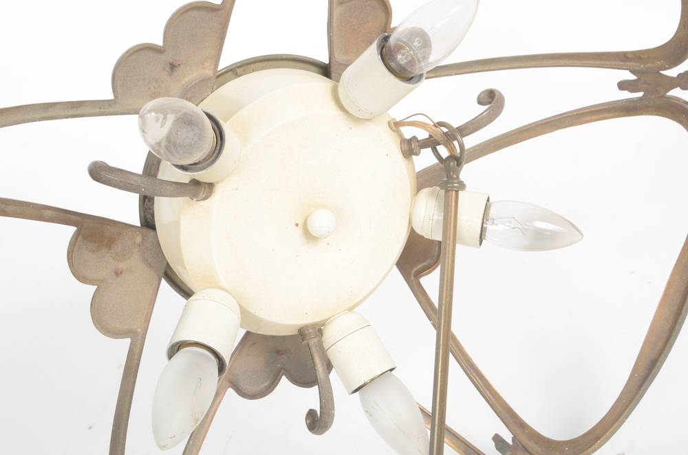 Pair of Brass Chandeliers