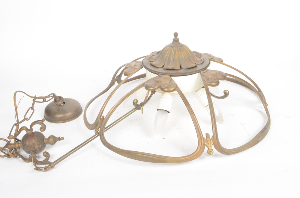 Pair of Brass Chandeliers