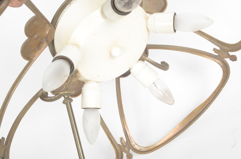 Pair of Brass Chandeliers