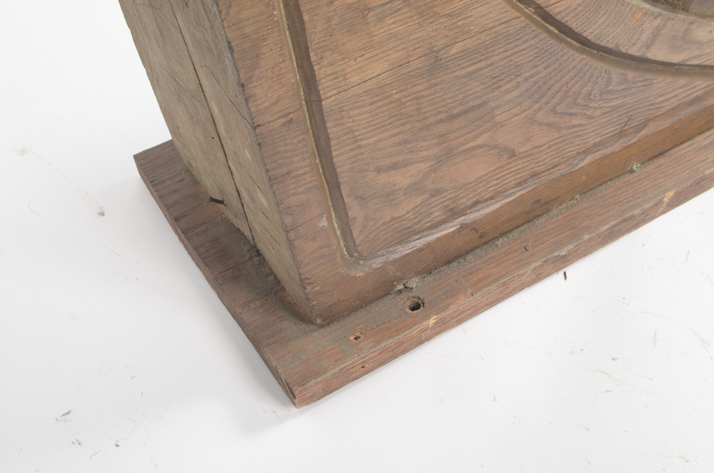 Wooden Bracket with Carving of Elderly Man