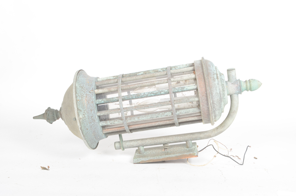 Five Copper Lantern Style Light Fixtures