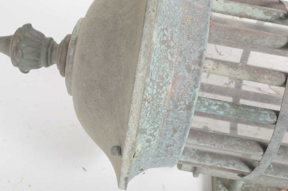 Five Copper Lantern Style Light Fixtures