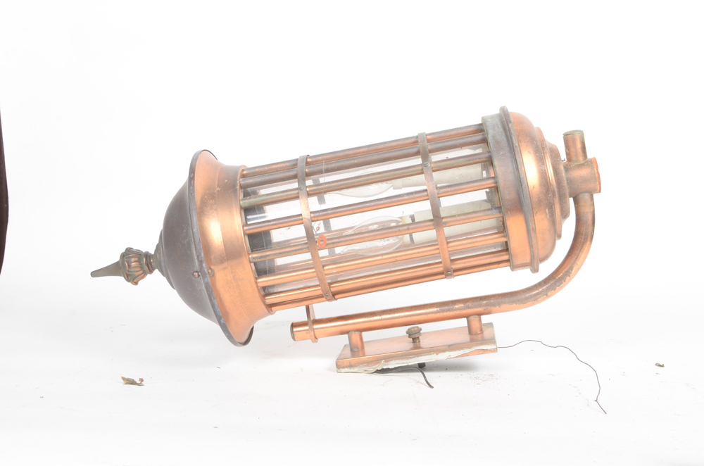 Five Copper Lantern Style Light Fixtures