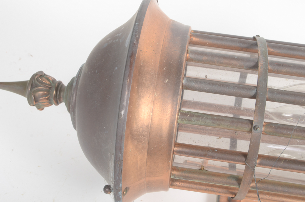 Five Copper Lantern Style Light Fixtures