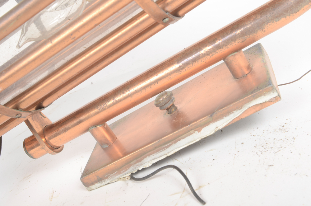 Five Copper Lantern Style Light Fixtures