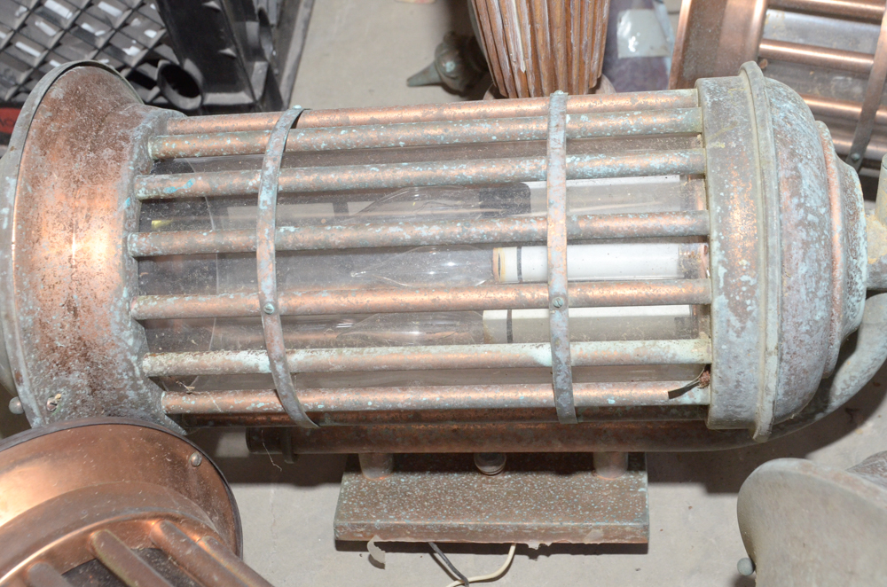 Five Copper Lantern Style Light Fixtures