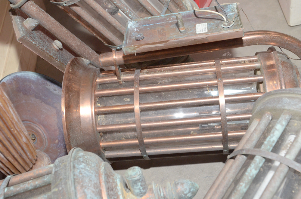 Five Copper Lantern Style Light Fixtures