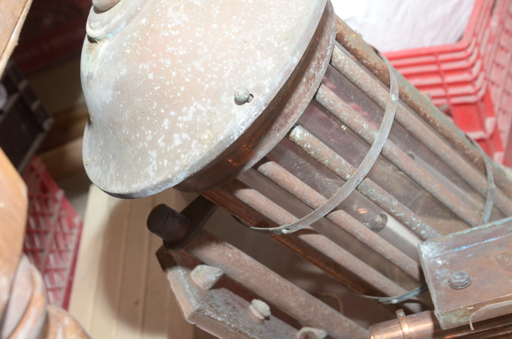 Five Copper Lantern Style Light Fixtures