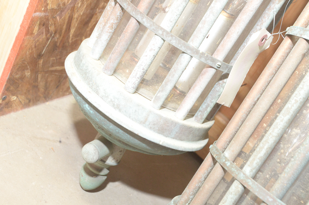 Four Copper Lantern Style Light Fixtures