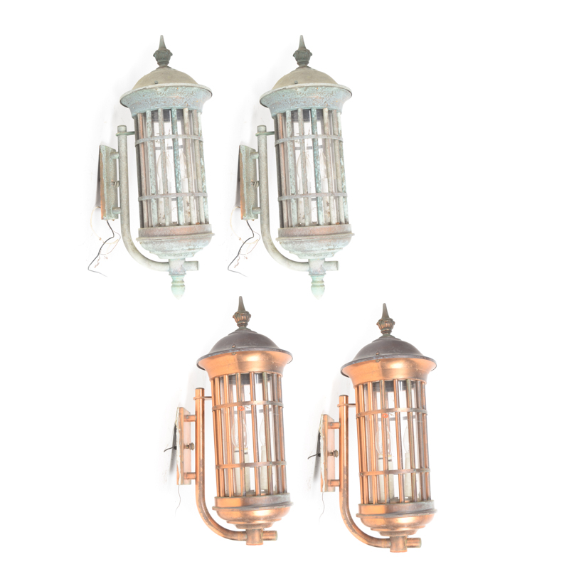 Four Copper Light Fixtures
