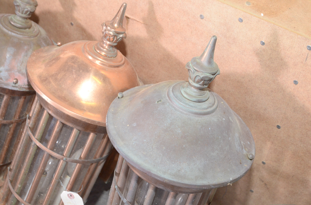 Four Copper Light Fixtures