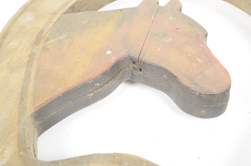 Vintage Horse Collar Shaped Wooden Wall Hanging