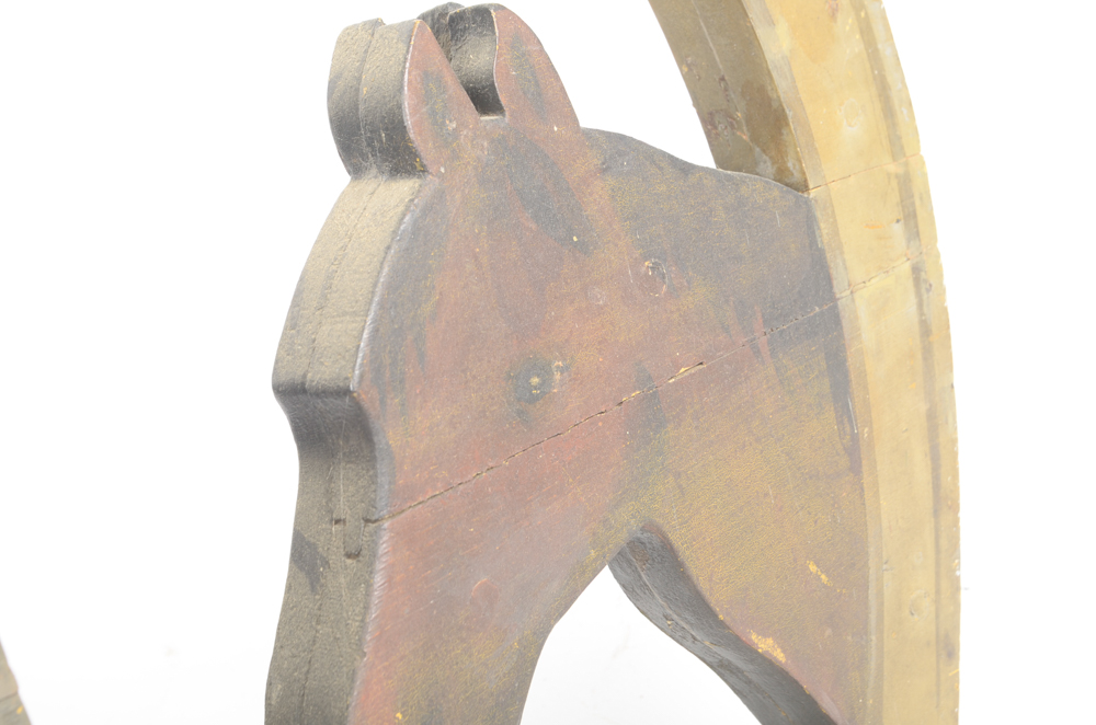 Vintage Horse Collar Shaped Wooden Wall Hanging