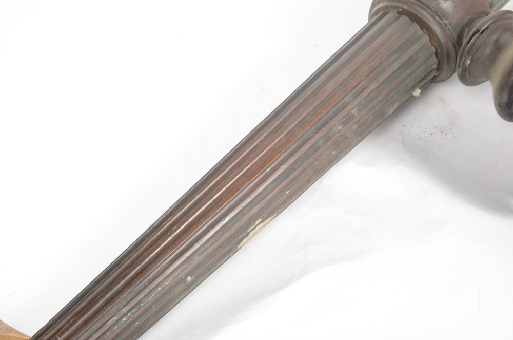 Antique Torch Light Fixture with Purple Glass Globe