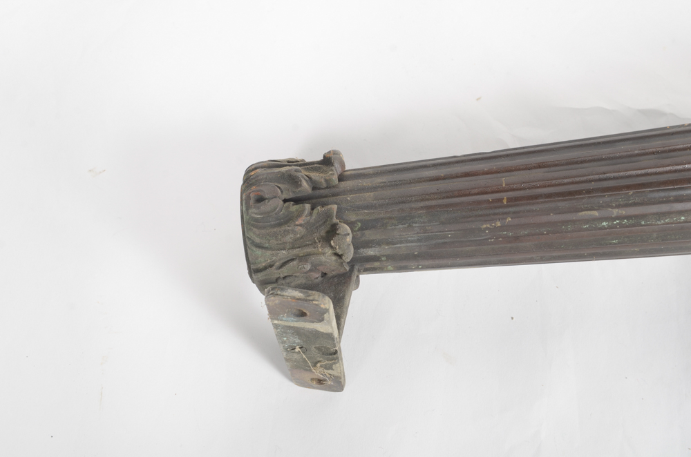 Antique Torch Light Fixture with Purple Glass Globe