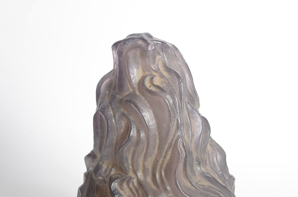 Antique Torch Light Fixture with Purple Glass Globe