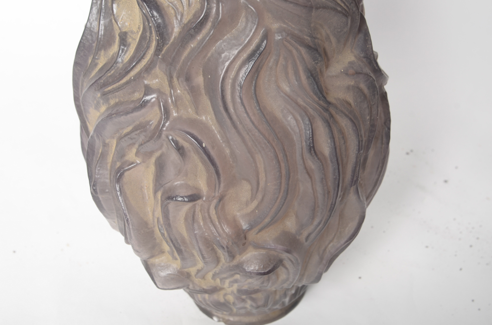 Antique Torch Light Fixture with Purple Glass Globe