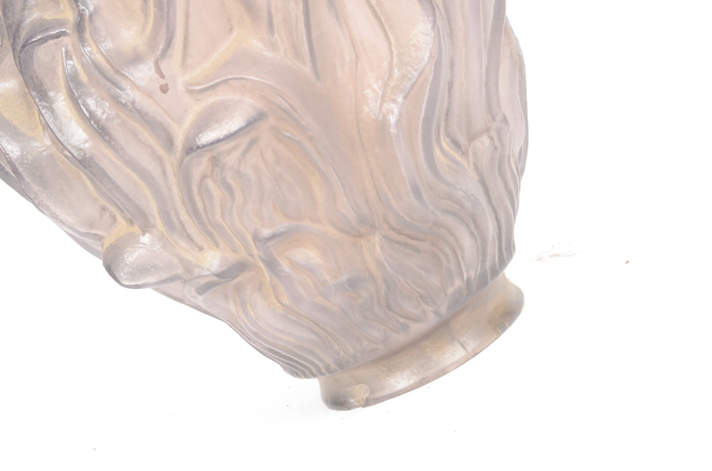 Antique Torch Light Fixture with Purple Glass Globe