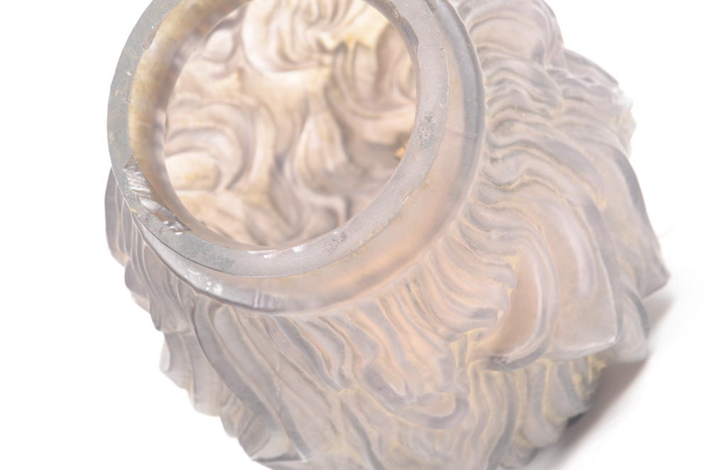 Antique Torch Light Fixture with Purple Glass Globe