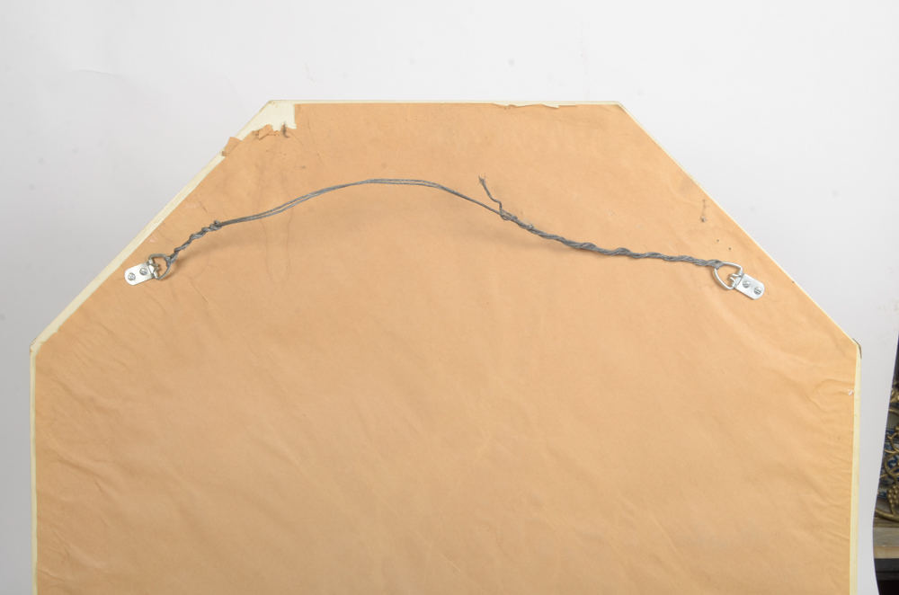 Octagonal Mirror with Bone Coated Frame