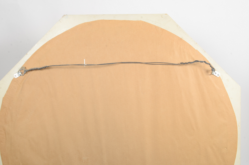 Octagonal Mirror with Bone Tile Frame