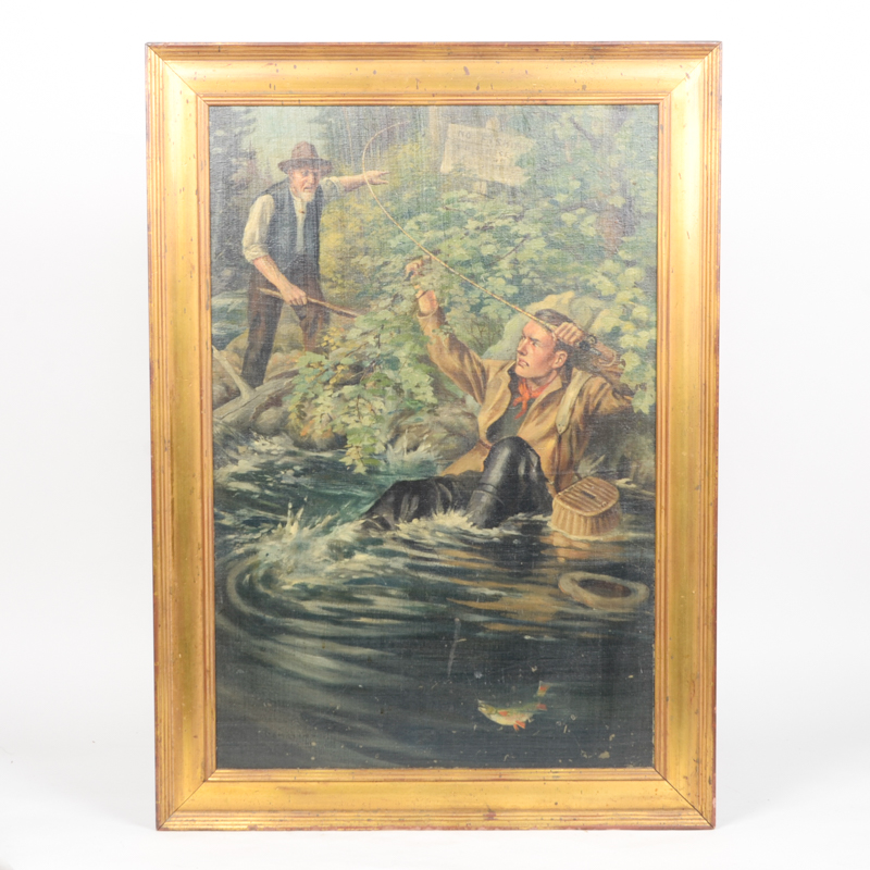 Oil Painting on Canvas "No Fishing