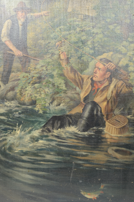 Oil Painting on Canvas "No Fishing