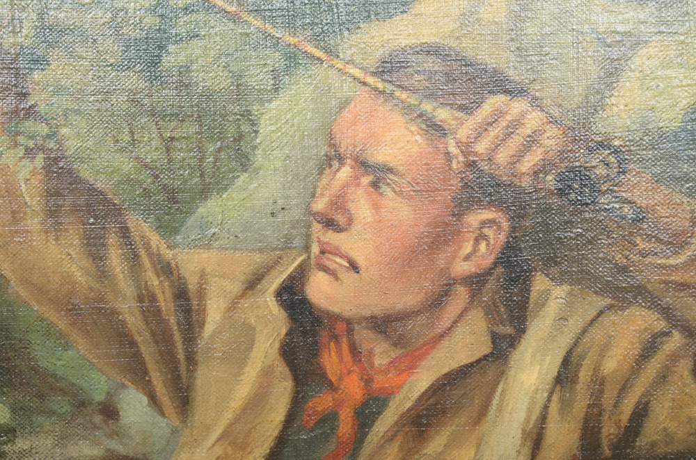 Oil Painting on Canvas "No Fishing