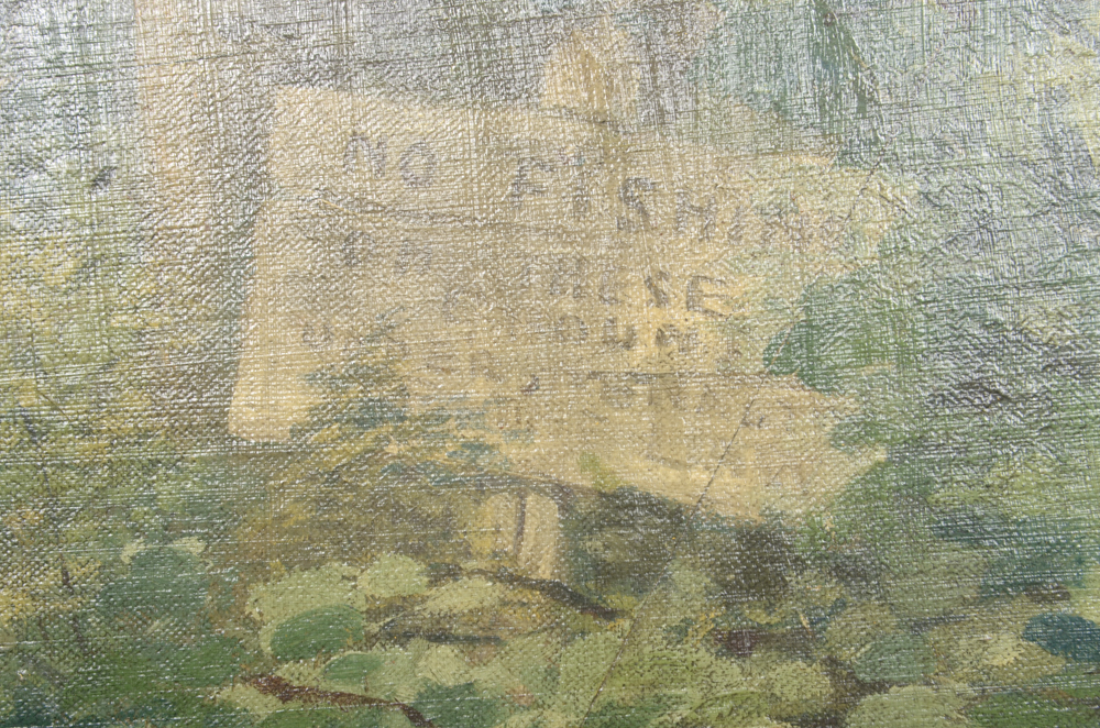 Oil Painting on Canvas "No Fishing