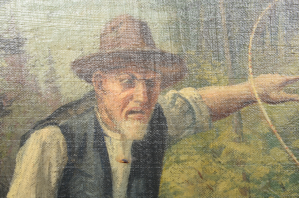 Oil Painting on Canvas "No Fishing