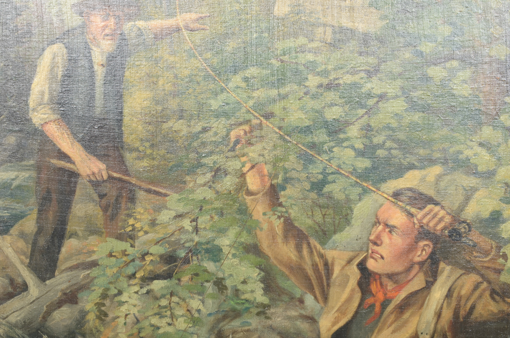 Oil Painting on Canvas "No Fishing