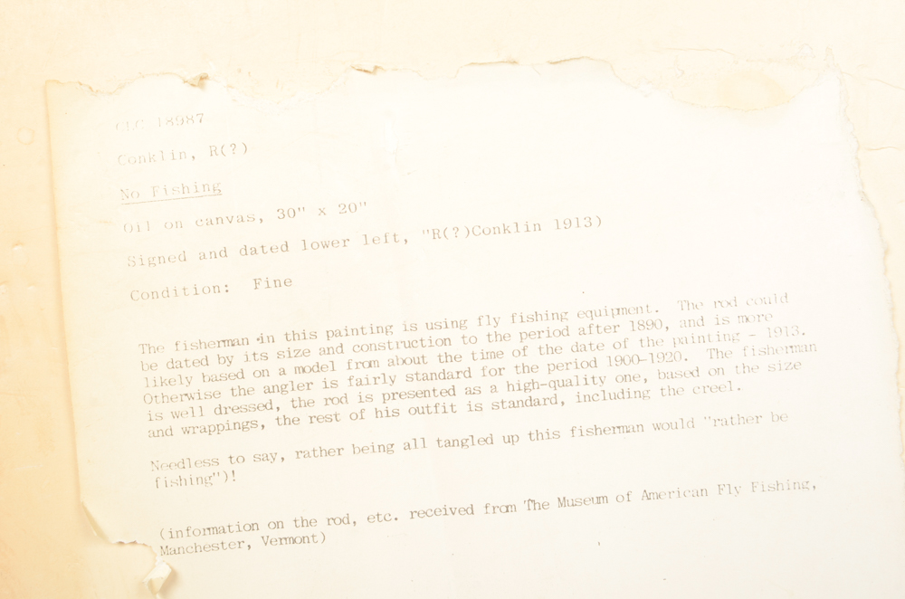 Oil Painting on Canvas "No Fishing