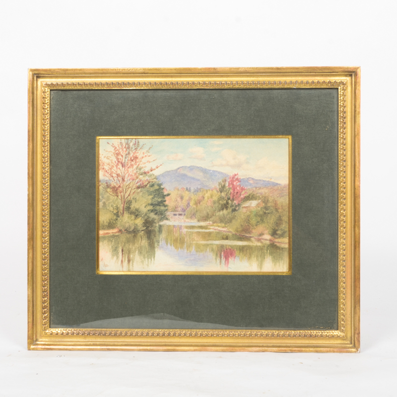 Watercolor Painting on Paper signed "AIP