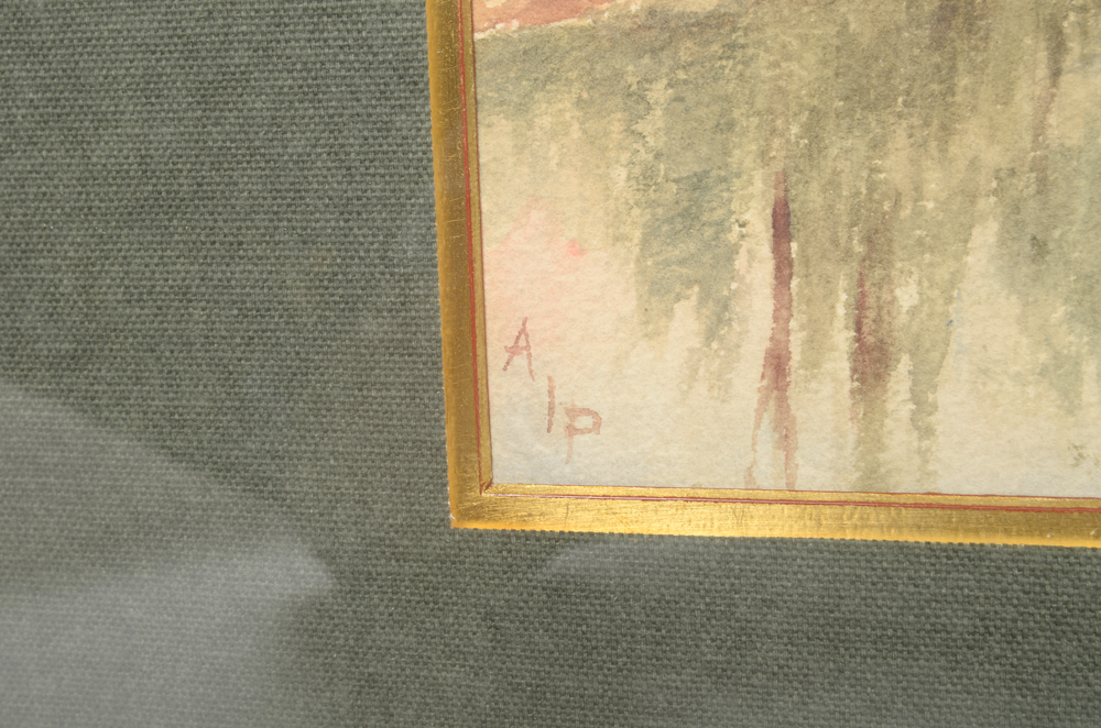 Watercolor Painting on Paper signed "AIP