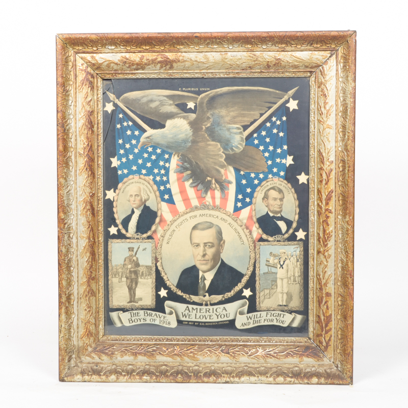 "America We Love You" WWI Chromolithograph Poster