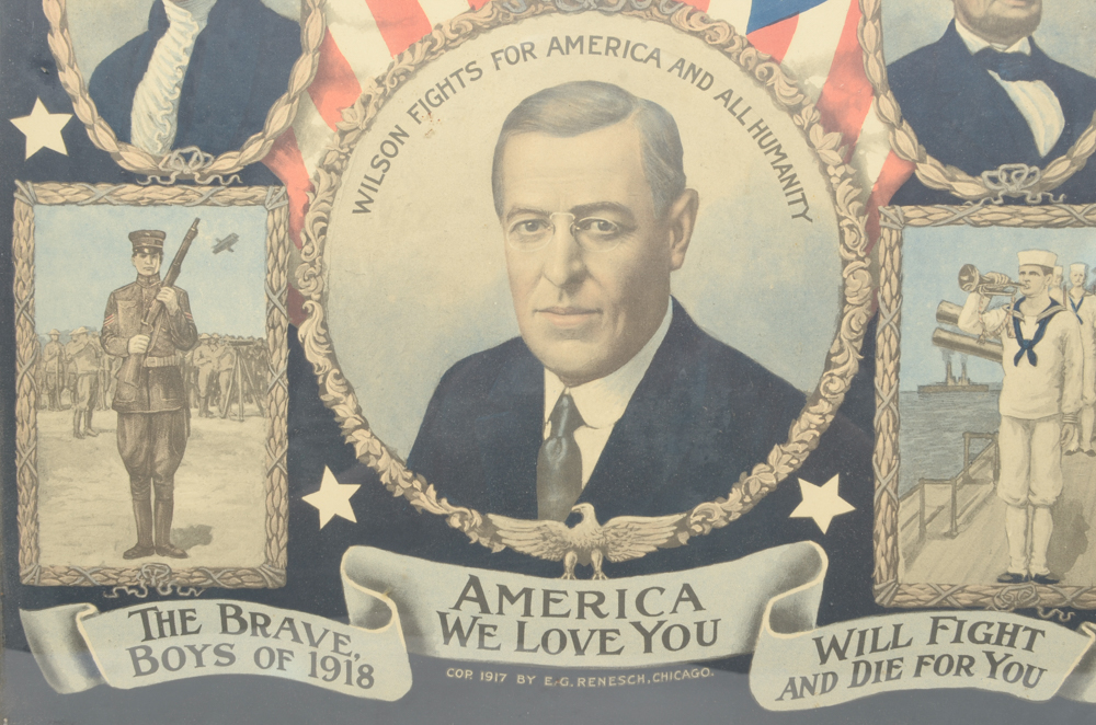 "America We Love You" WWI Chromolithograph Poster
