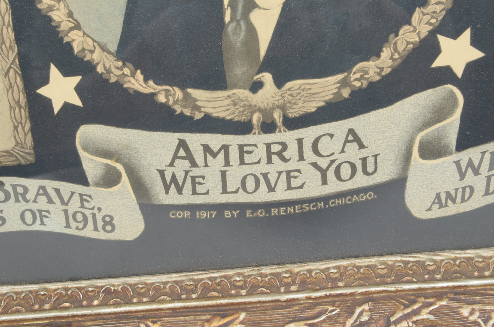 "America We Love You" WWI Chromolithograph Poster