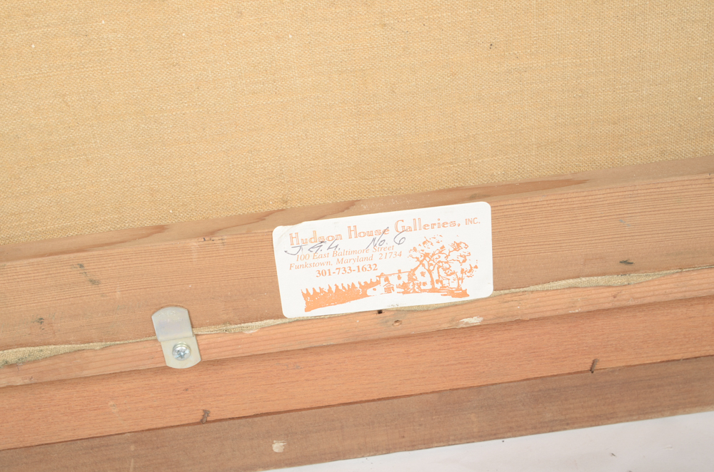 Teru Suzuki Oil Painting on Canvas of Hooked Fish