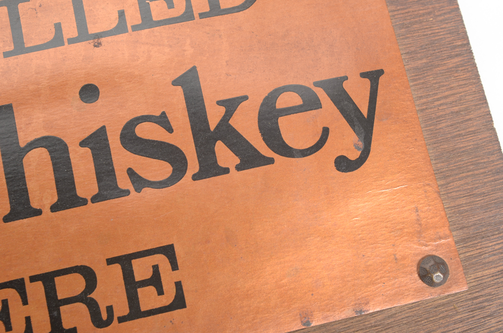 Copper-Stilled Virginia Whiskey Sign