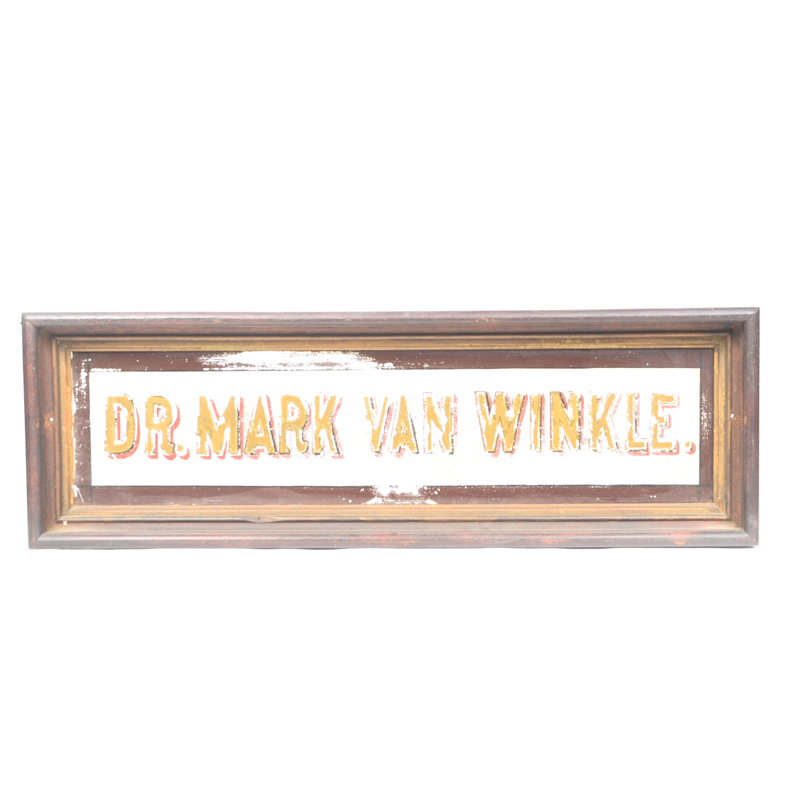 Dr. Mark van Winkle Glass Sign