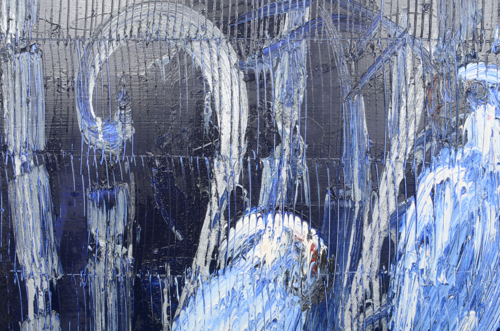 Hunt Slonem Oil Painting on Board