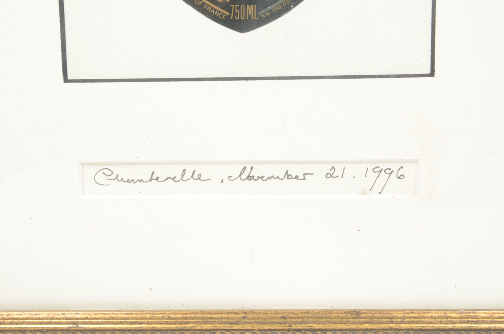 Framed Coteaux Champenois "Saran" Bottle Label