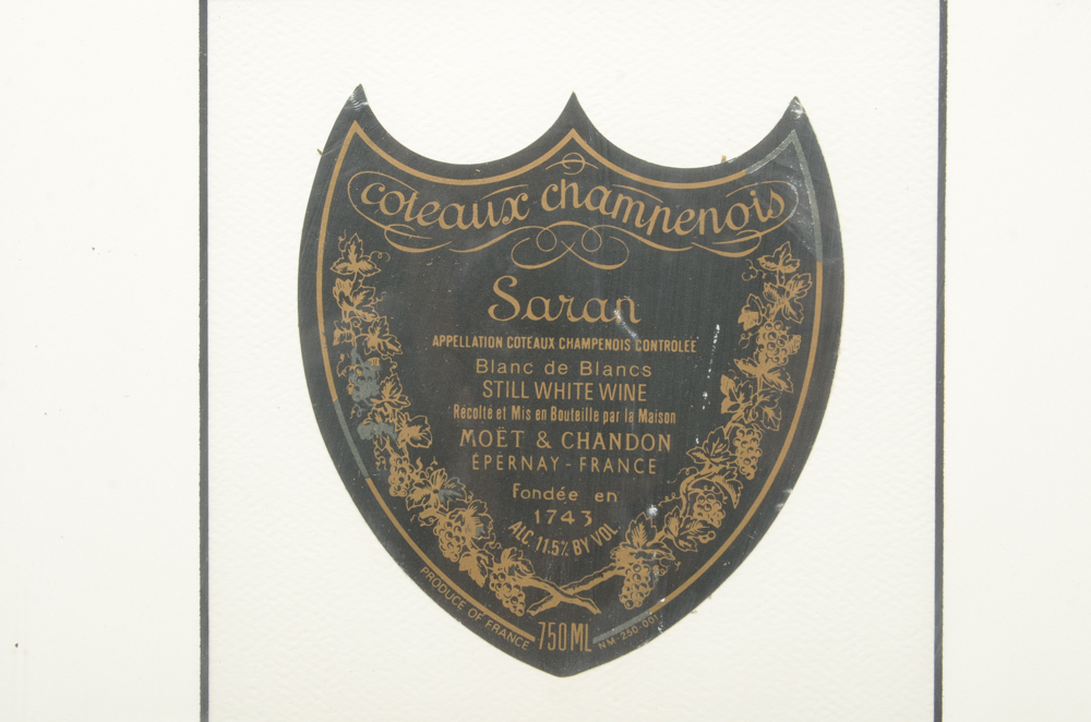 Framed Coteaux Champenois "Saran" Bottle Label