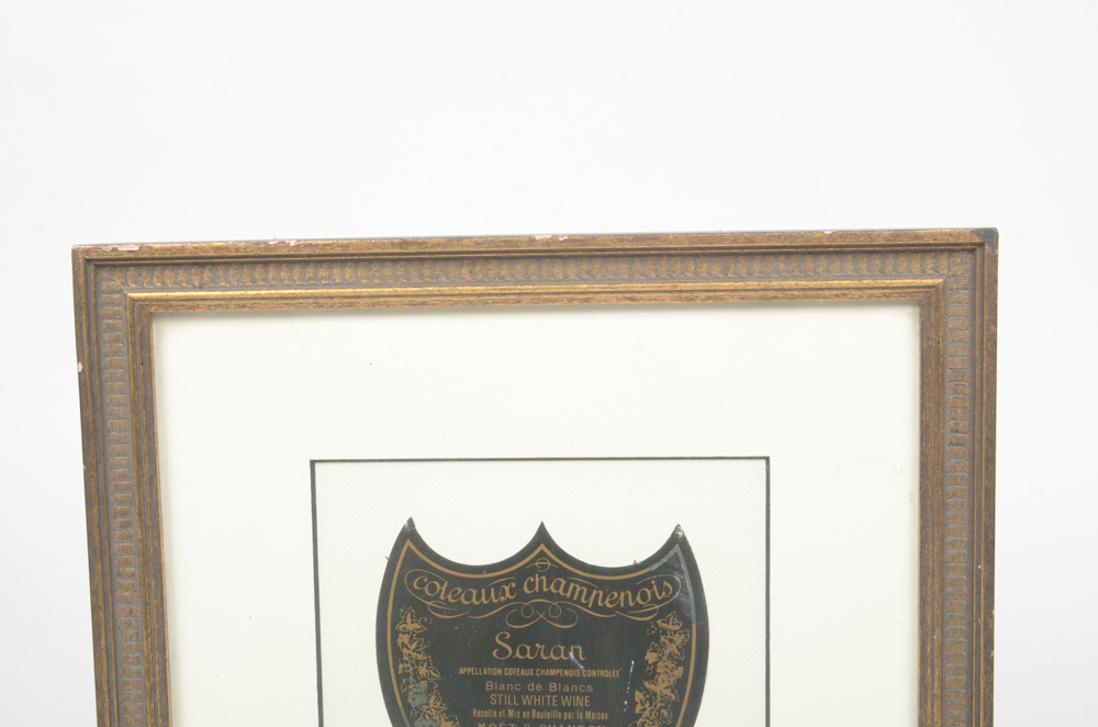 Framed Coteaux Champenois "Saran" Bottle Label