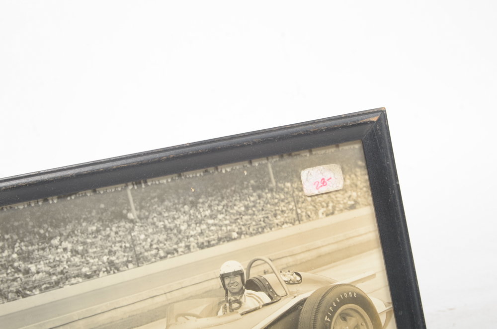 Six Black and White Race Car Photographs