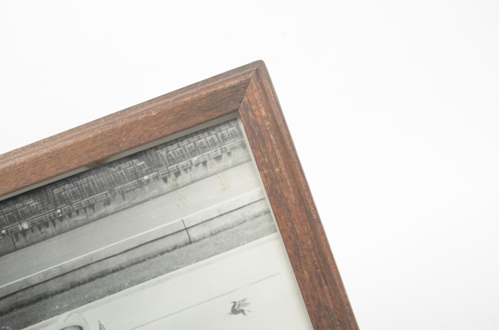 Six Black and White Race Car Photographs