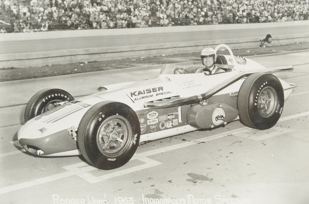 Six Black and White Race Car Photographs