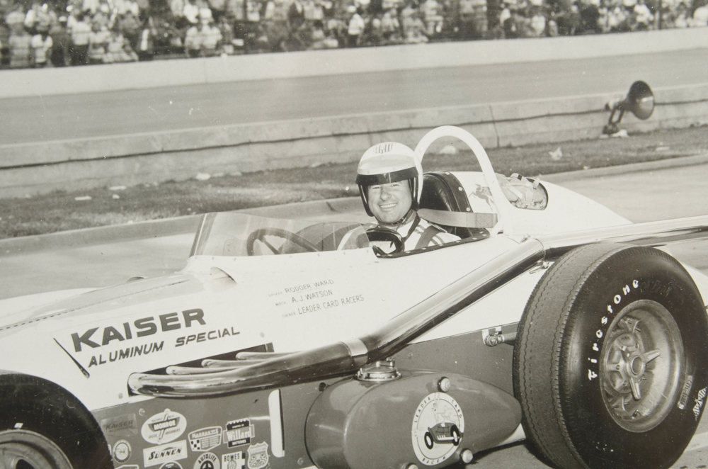 Six Black and White Race Car Photographs